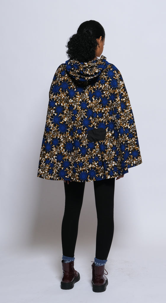 Hooded Ankara Poncho/Cape 