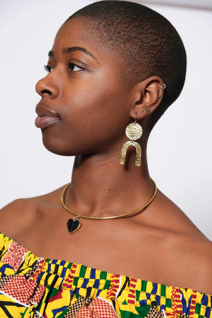 Africa Brass Earrings 