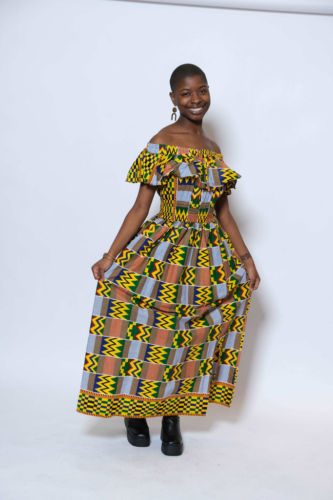 ANGAZA Kente Long Dress 