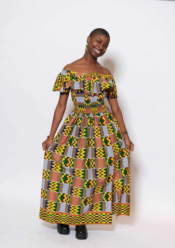 ANGAZA Kente Long Dress 