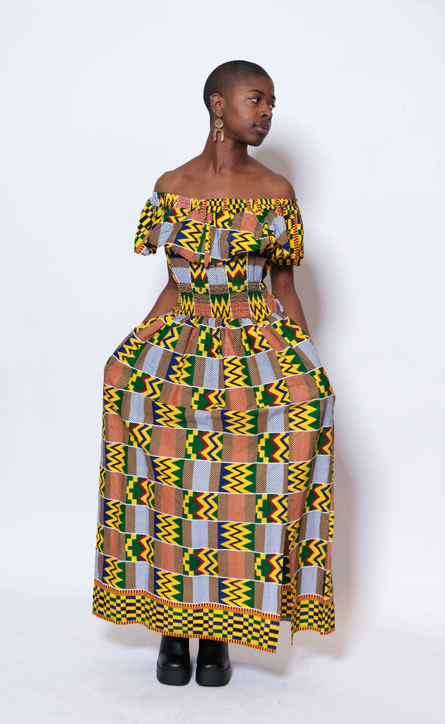 ANGAZA Kente Long Dress 