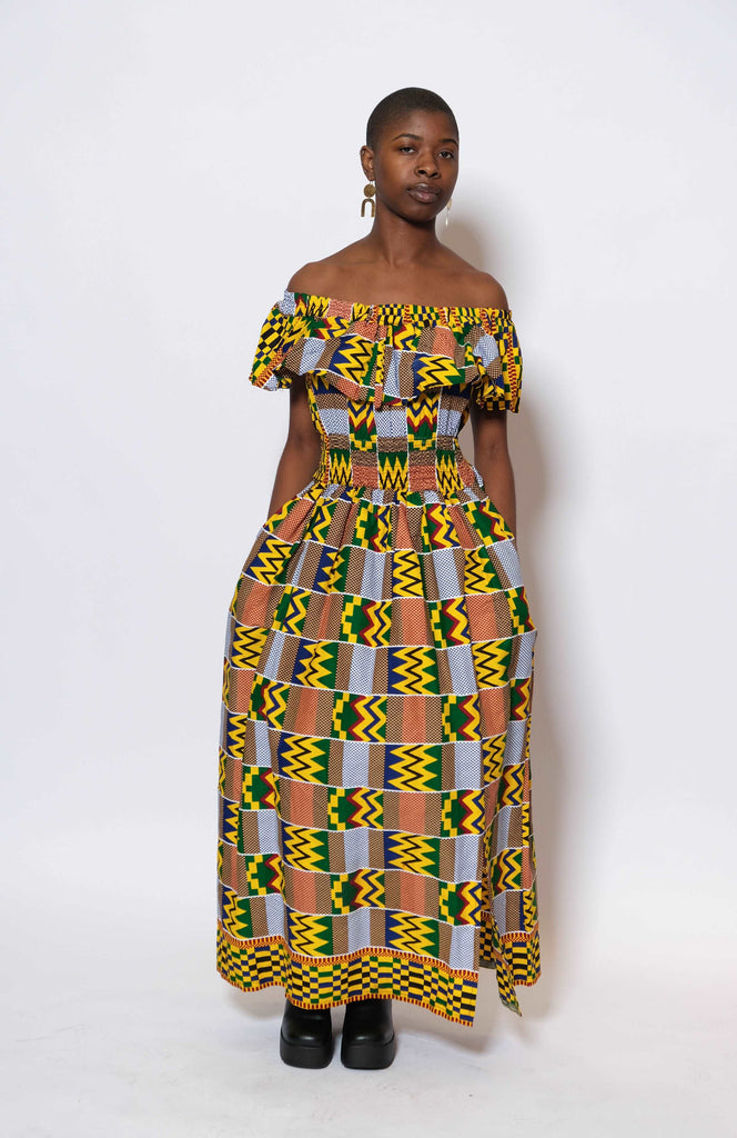 ANGAZA Kente Long Dress 