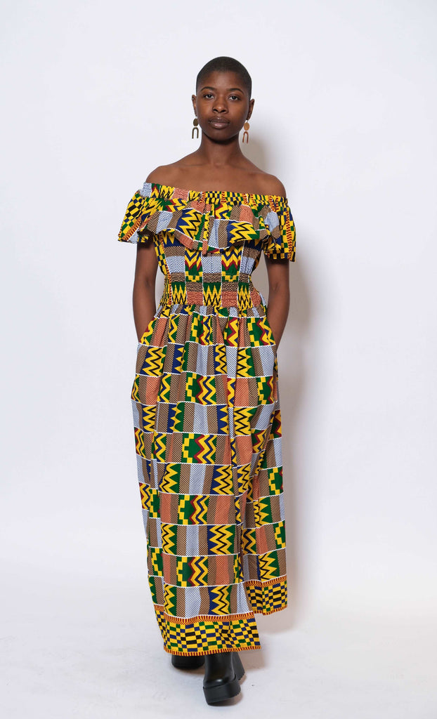 ANGAZA Kente Long Dress 