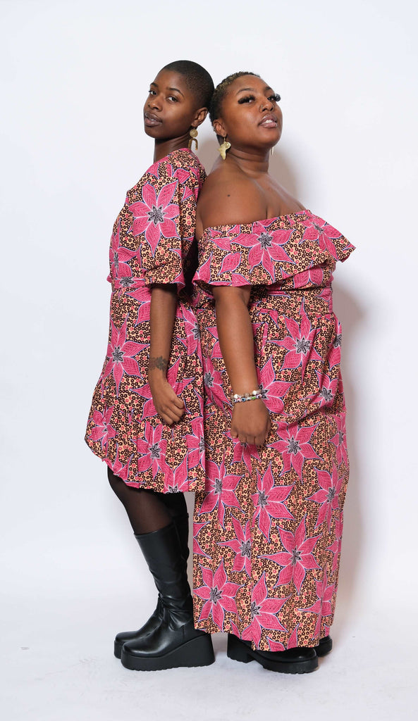 Ankara Midsize Wrap Dress 