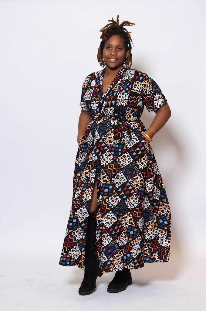 Ankara Long Wrap Dress 