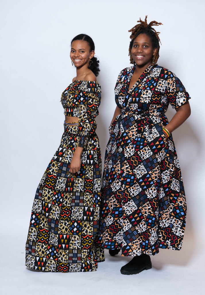 Ankara Long Wrap Dress 