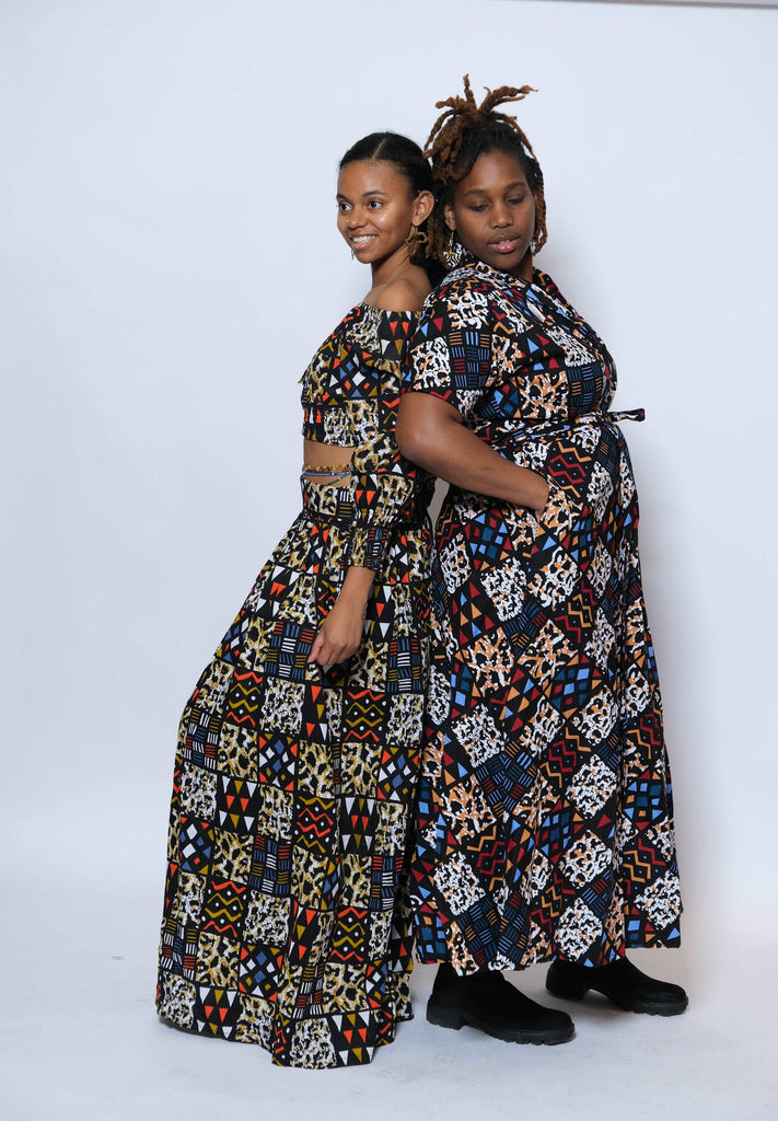 Ankara Long Wrap Dress 