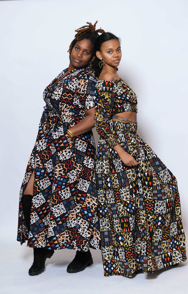 Ankara Long Wrap Dress 