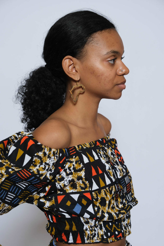 Brass Africa Earrings 