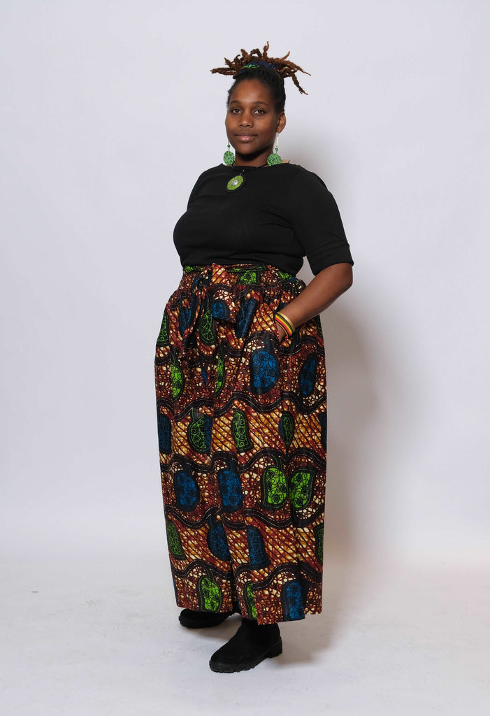 African Print Ankara Pants and Matching Scarf 