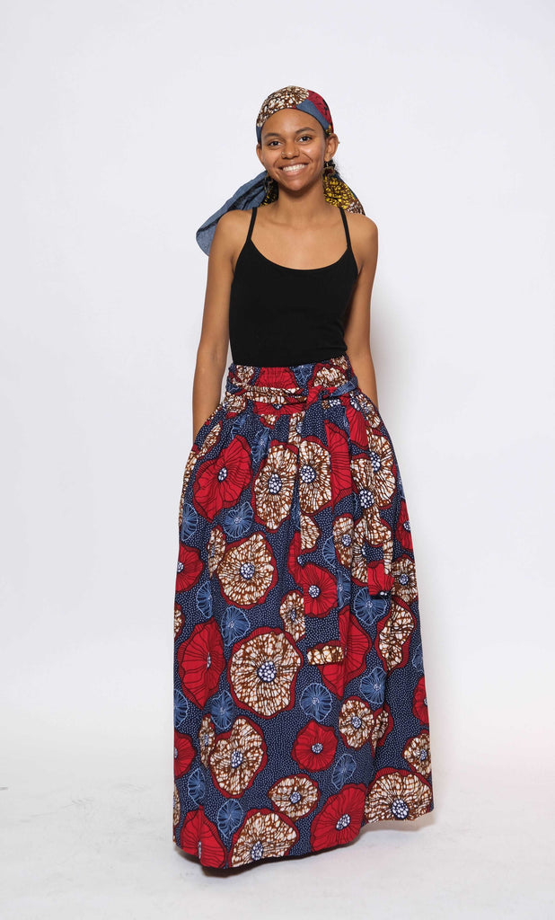 Ankara Long Skirt and Scarf 