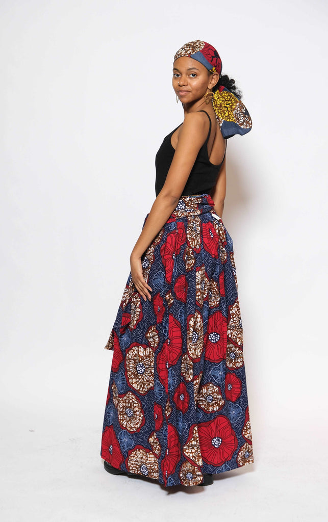 Ankara Long Skirt and Scarf 