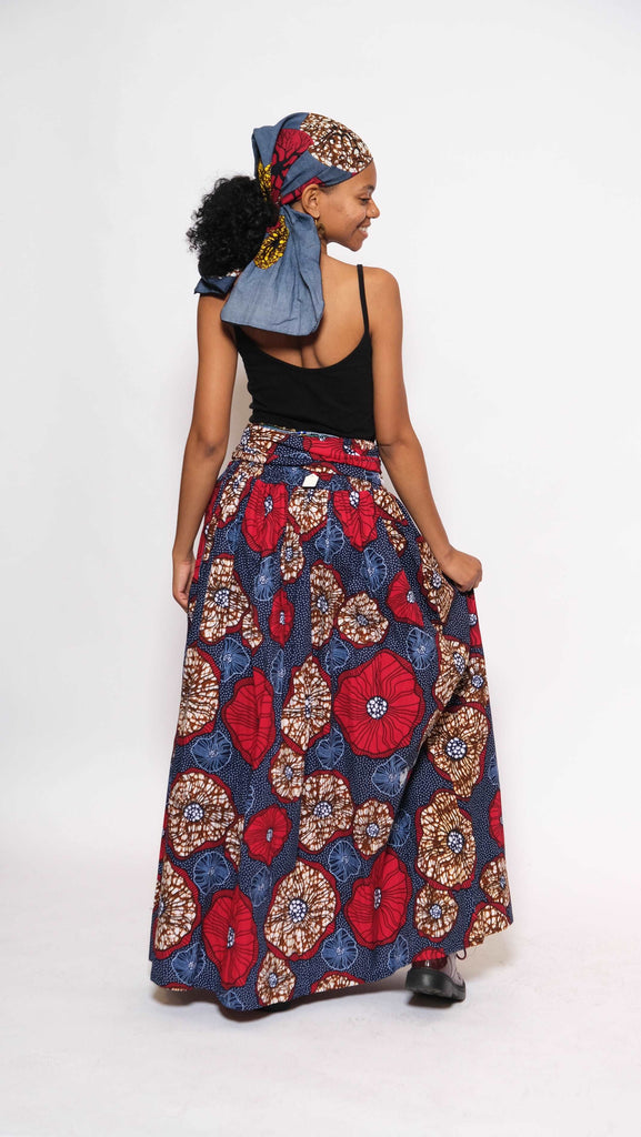 Ankara Long Skirt and Scarf 