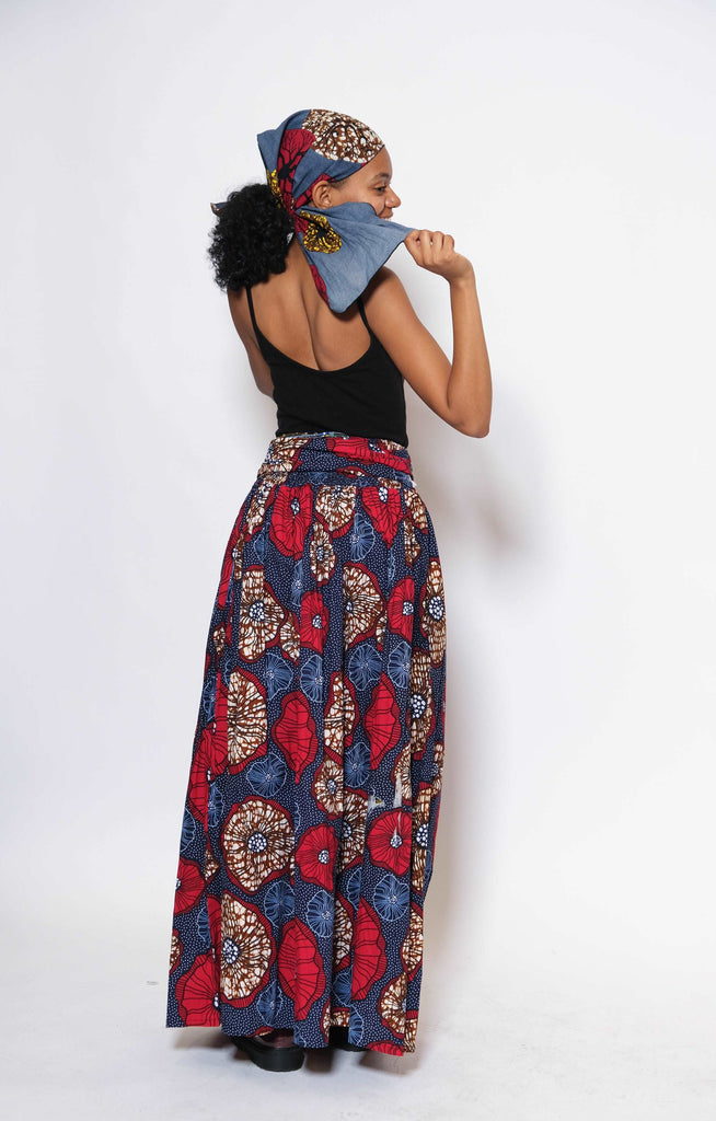 Ankara Long Skirt and Scarf 