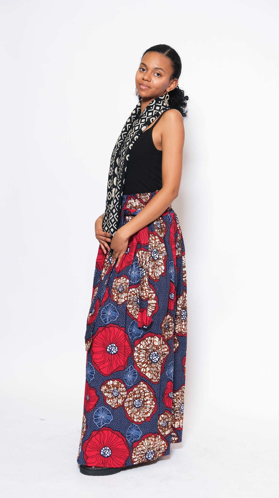 Ankara Long Skirt and Scarf 