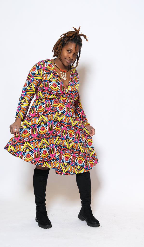 MBUNIFU Ankara Mid-Size Dress 