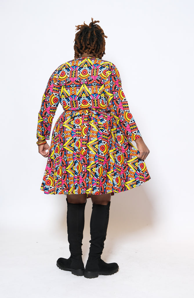 MBUNIFU Ankara Mid-Size Dress 