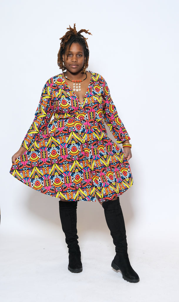 MBUNIFU Ankara Mid-Size Dress 