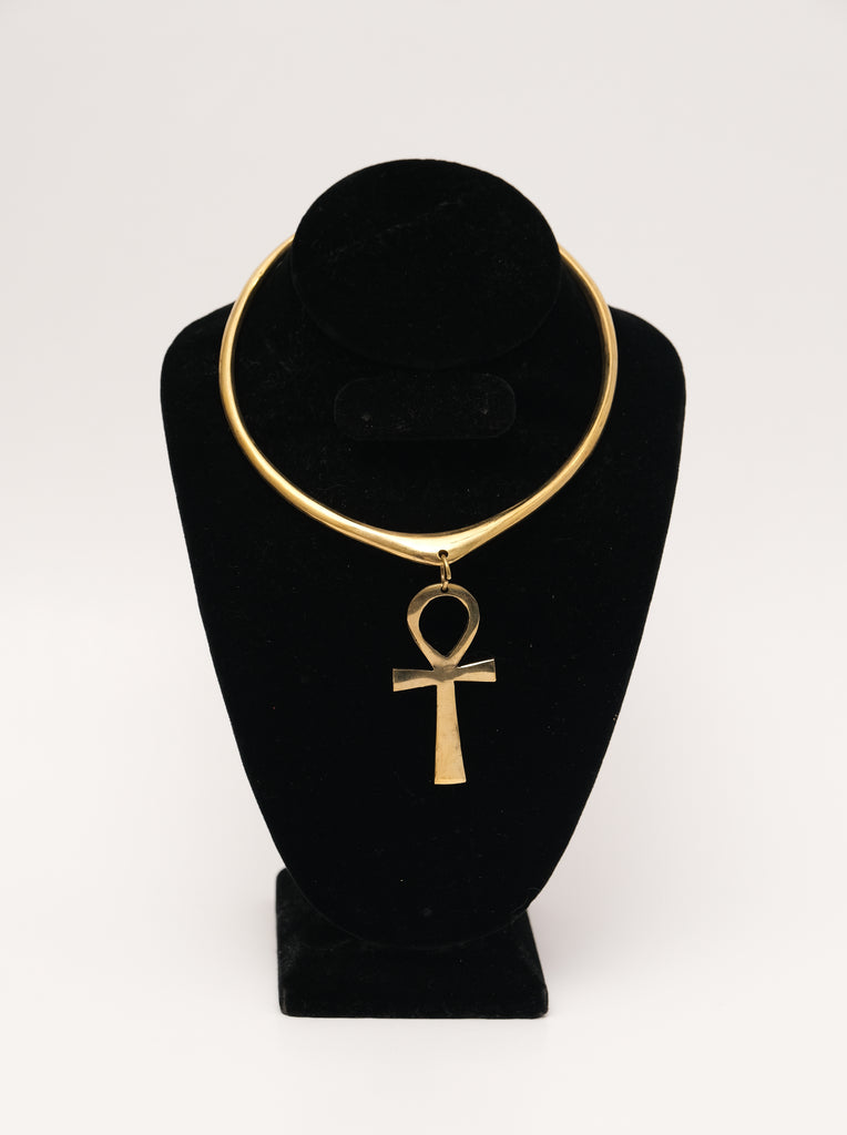 Brass Ankh Choker 